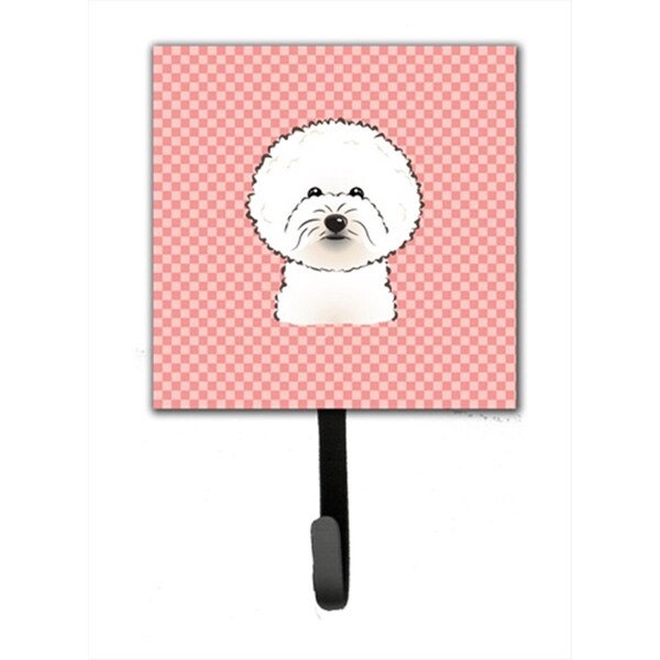 Carolines Treasures Checkerboard Pink Bichon Frise Leash or Key Holder- 4.25 W x 7 H In. BB1217SH4 - main